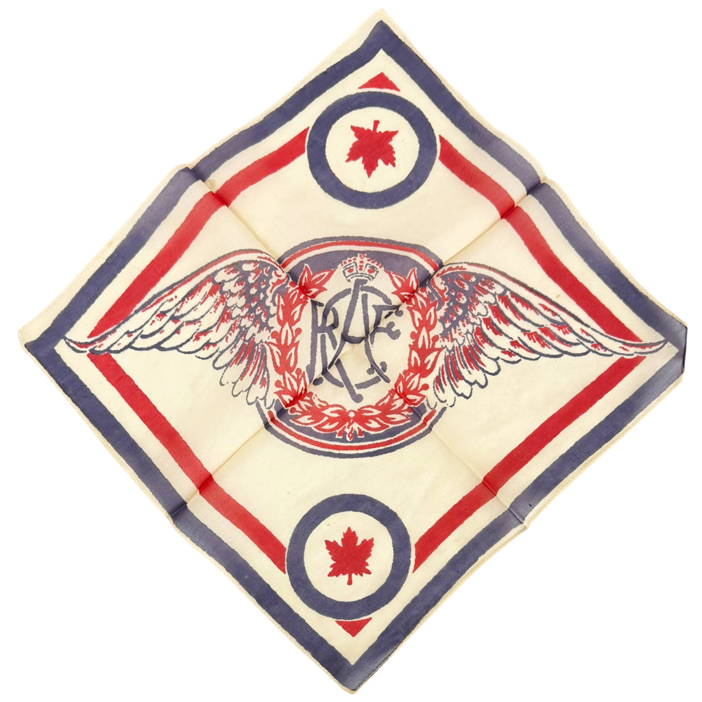 Vintage WWII RCAF Sweetheart Handkerchief Royal Canadian Air Force Patriotic Hankie 