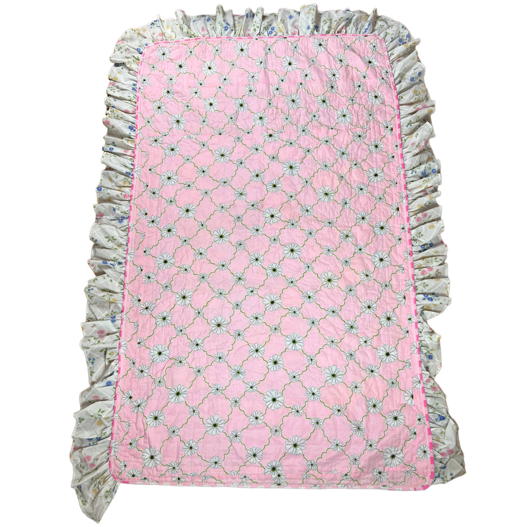 Vintage Childs Quilted Bedspread 1940s Raggedy Ann Andy