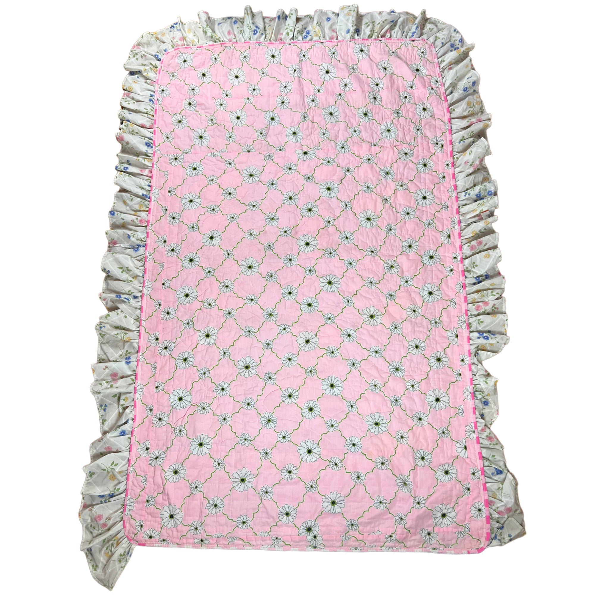 Vintage Childs Quilted Bedspread 1940s Raggedy Ann Andy