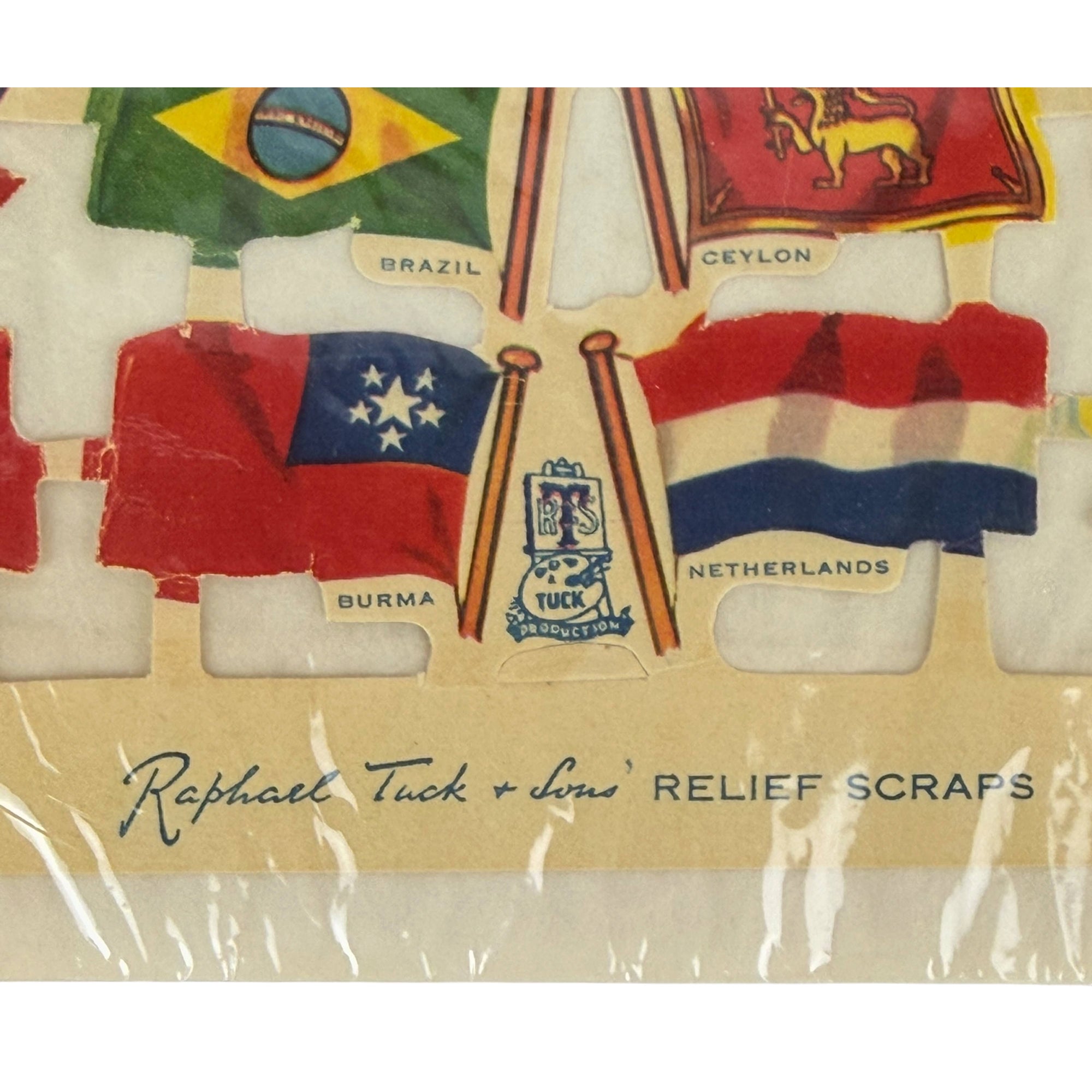 Raphael Tuck & Sons' Relief Scraps flag sheet detail