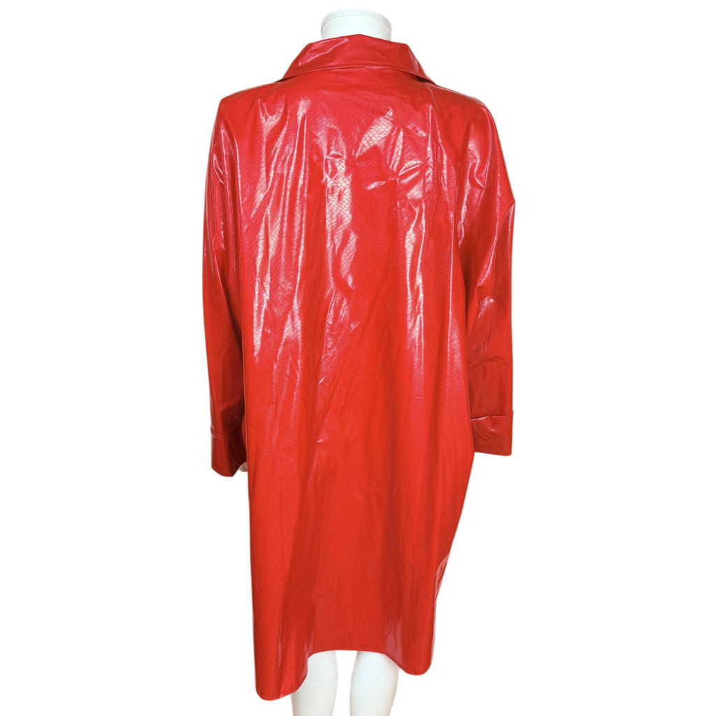 Vintage 1980s Wippette Raincoat by Kenn Sporn Red Vinyl Oversized