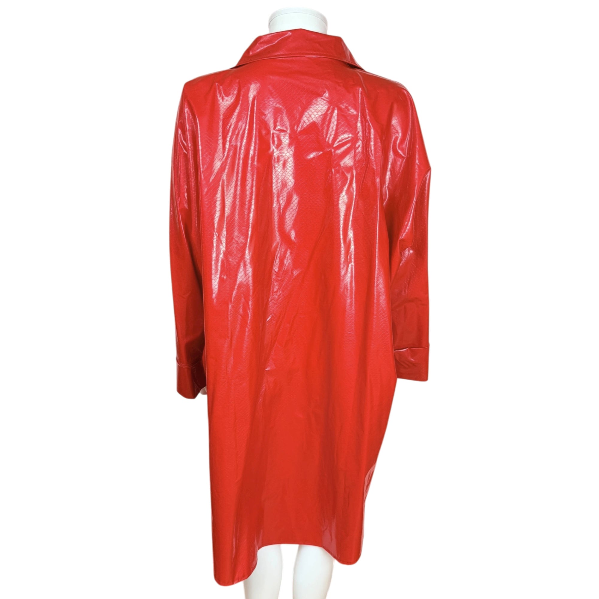 Vintage 1980s Wippette Raincoat by Kenn Sporn Red Vinyl Oversized