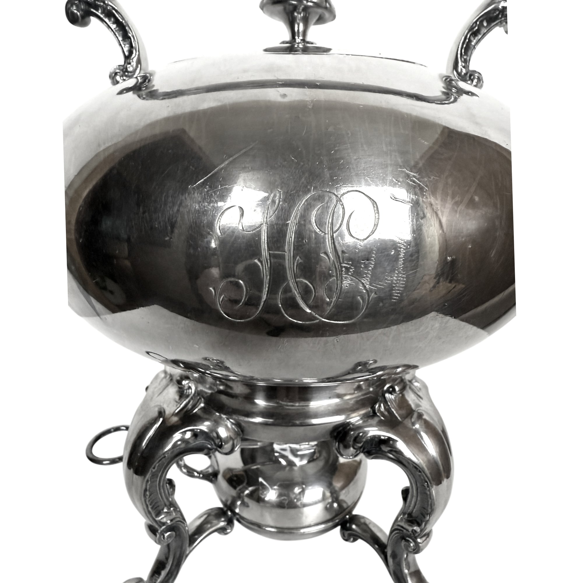 Antique Reed & Barton Tilting Spirit Kettle w Stand & Burner