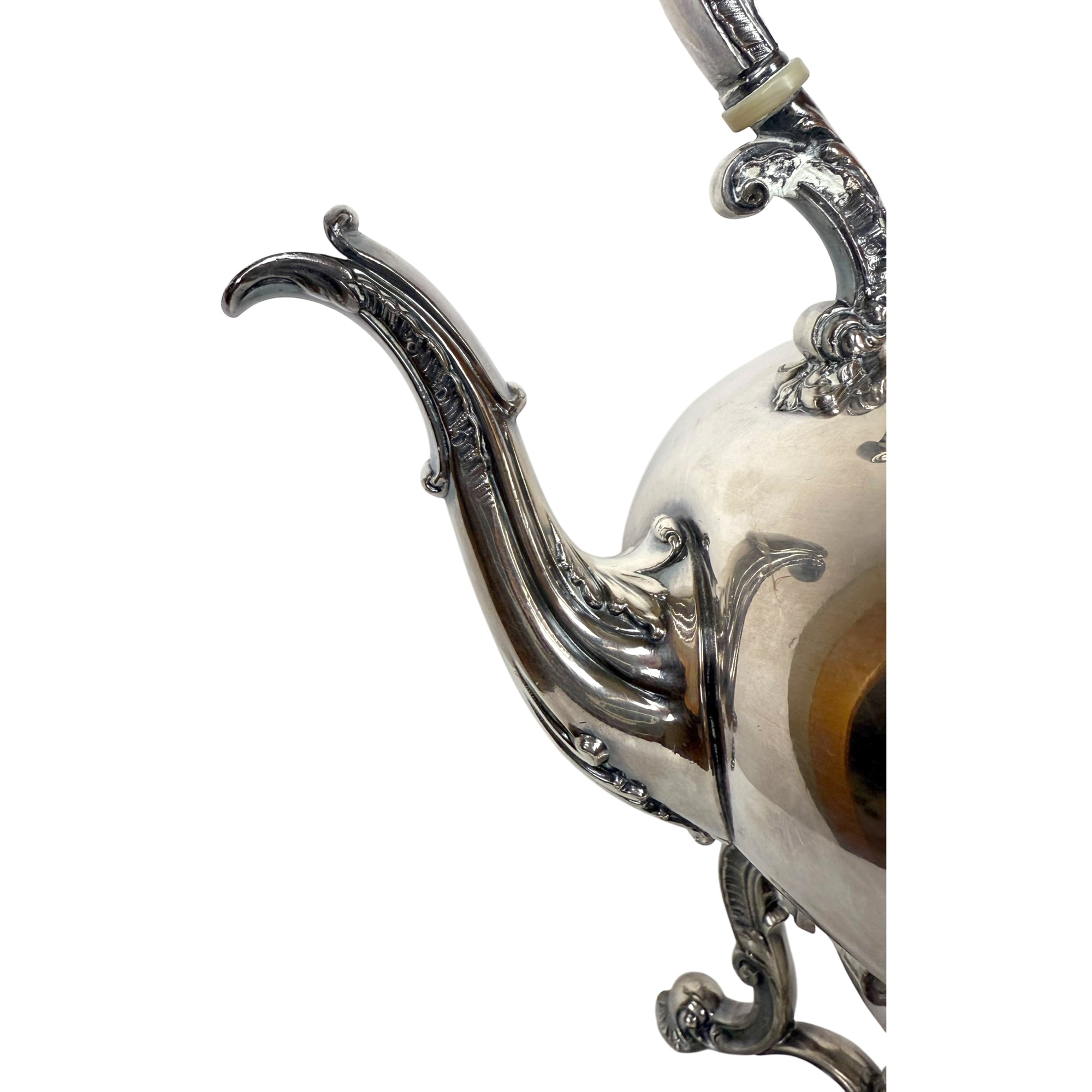 Antique Reed & Barton Tilting Spirit Kettle w Stand & Burner