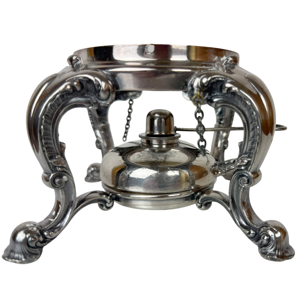 Antique Reed & Barton Tilting Spirit Kettle w Stand & Burner