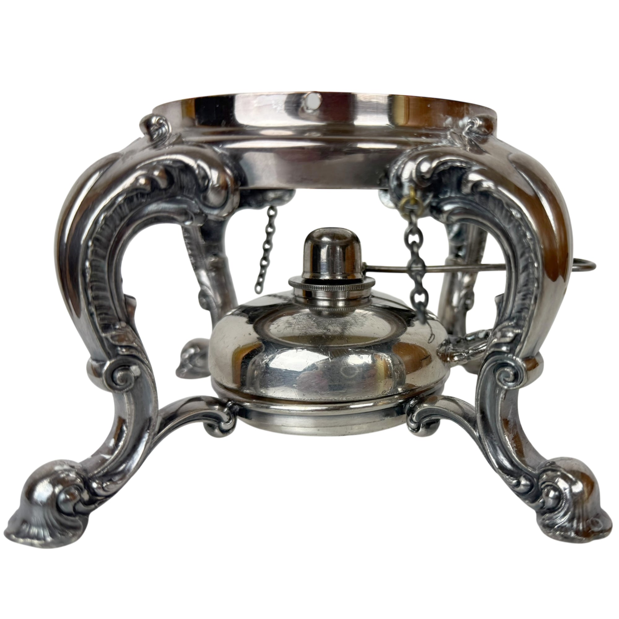 Antique Reed & Barton Tilting Spirit Kettle w Stand & Burner