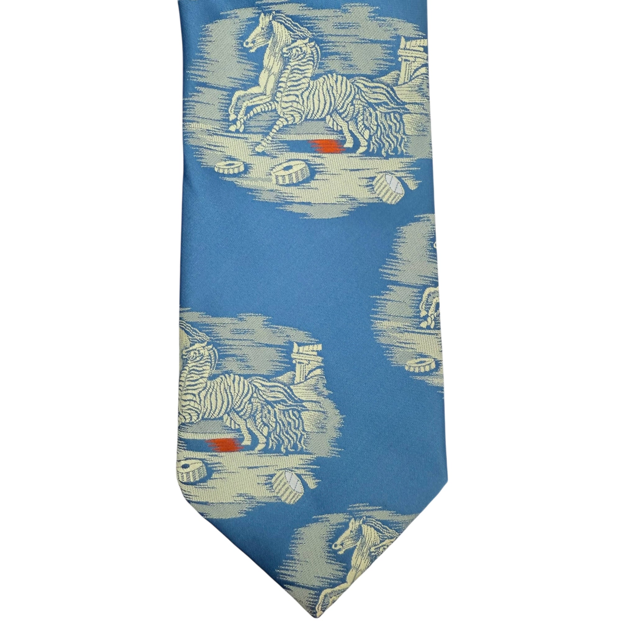 Vintage 1970s Novelty Tie Remon d’Urville Paris Horse & Zebra