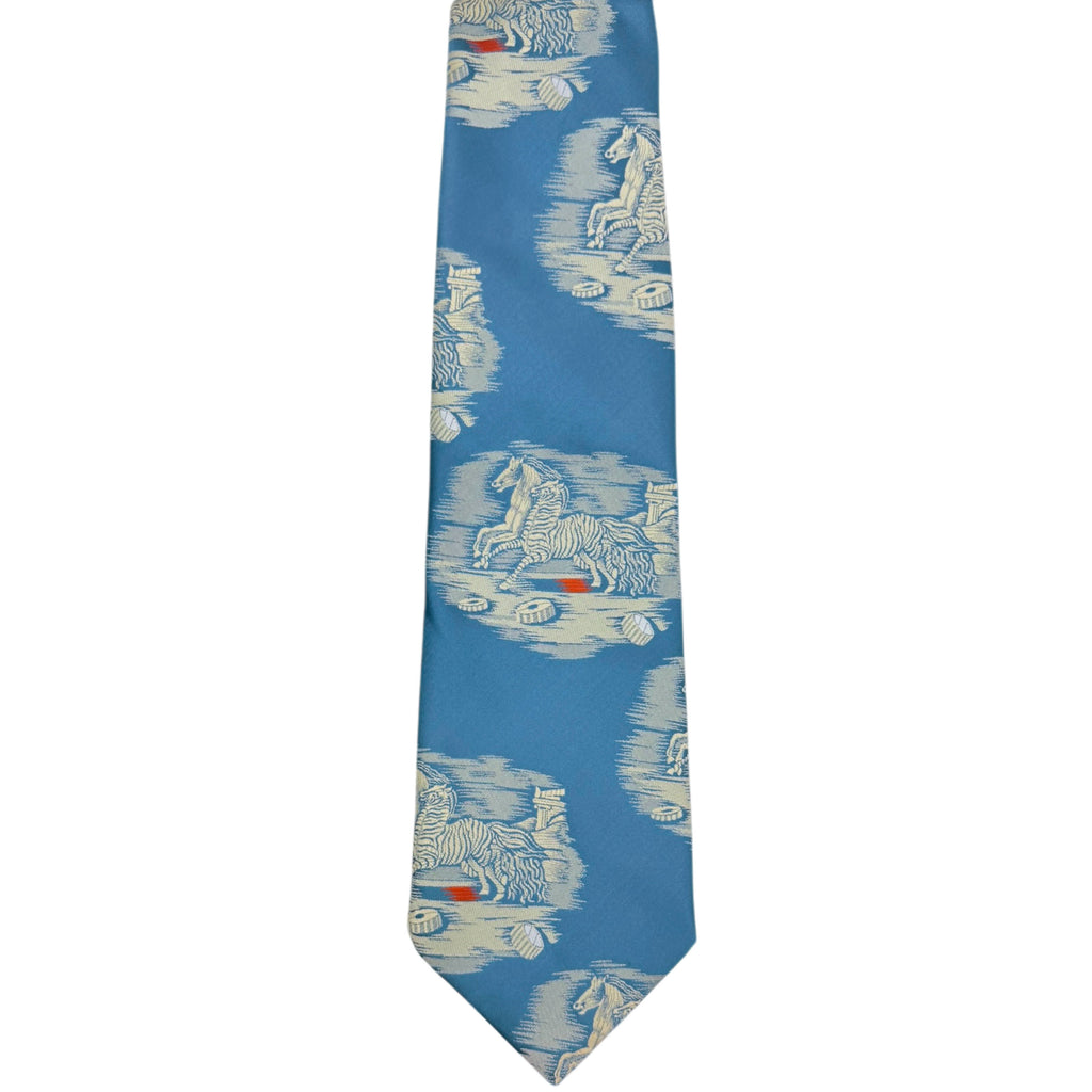 Vintage 1970s Novelty Tie Remon d’Urville Paris Horse & Zebra