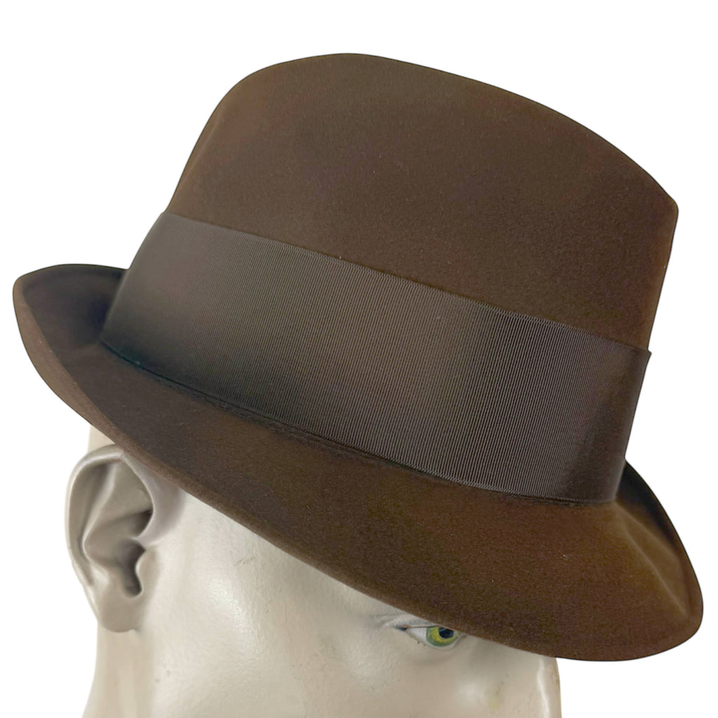 Vintage Resistol Self Conforming fedora brown fur felt side profile