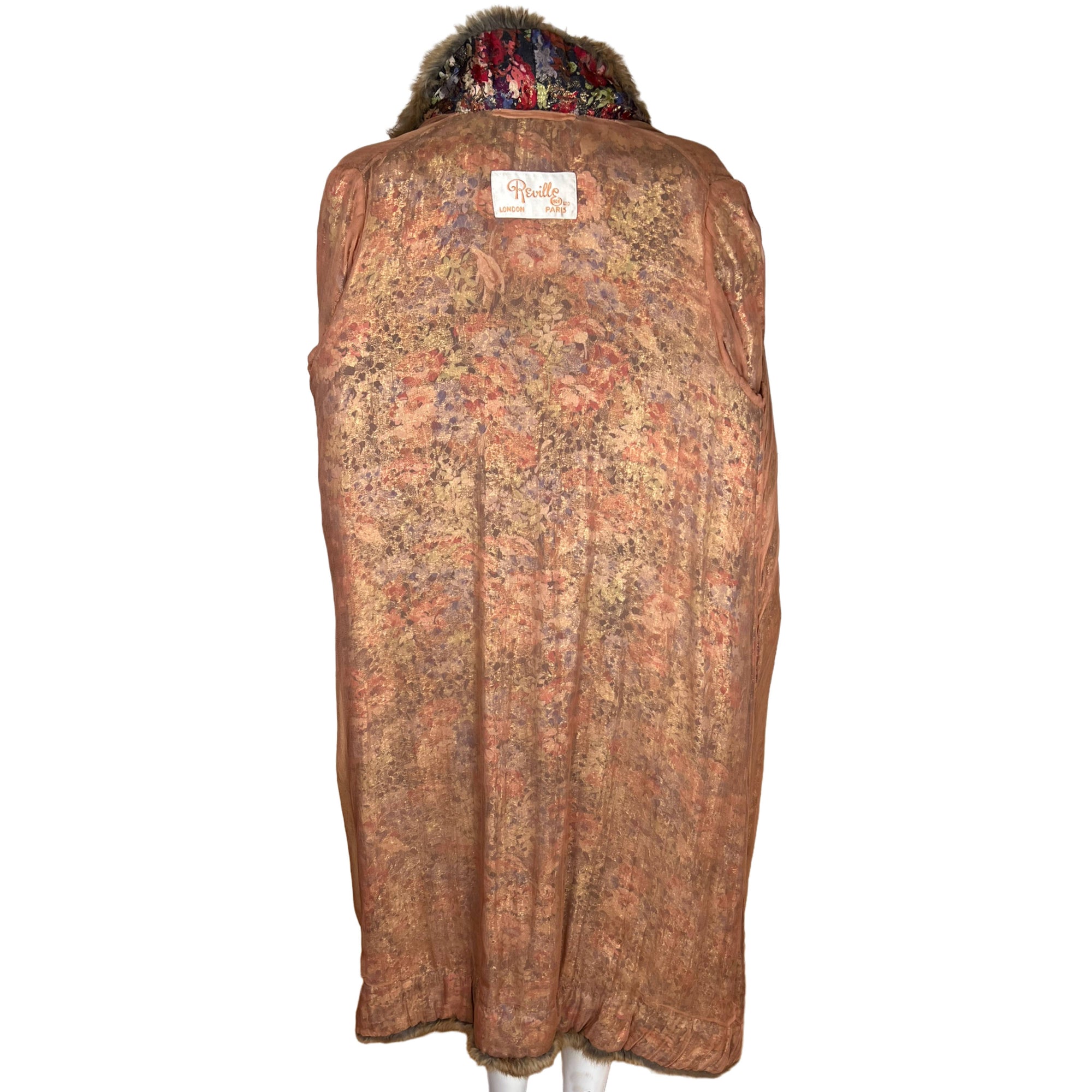 1920s Reville London Lamé Evening Coat English Couture