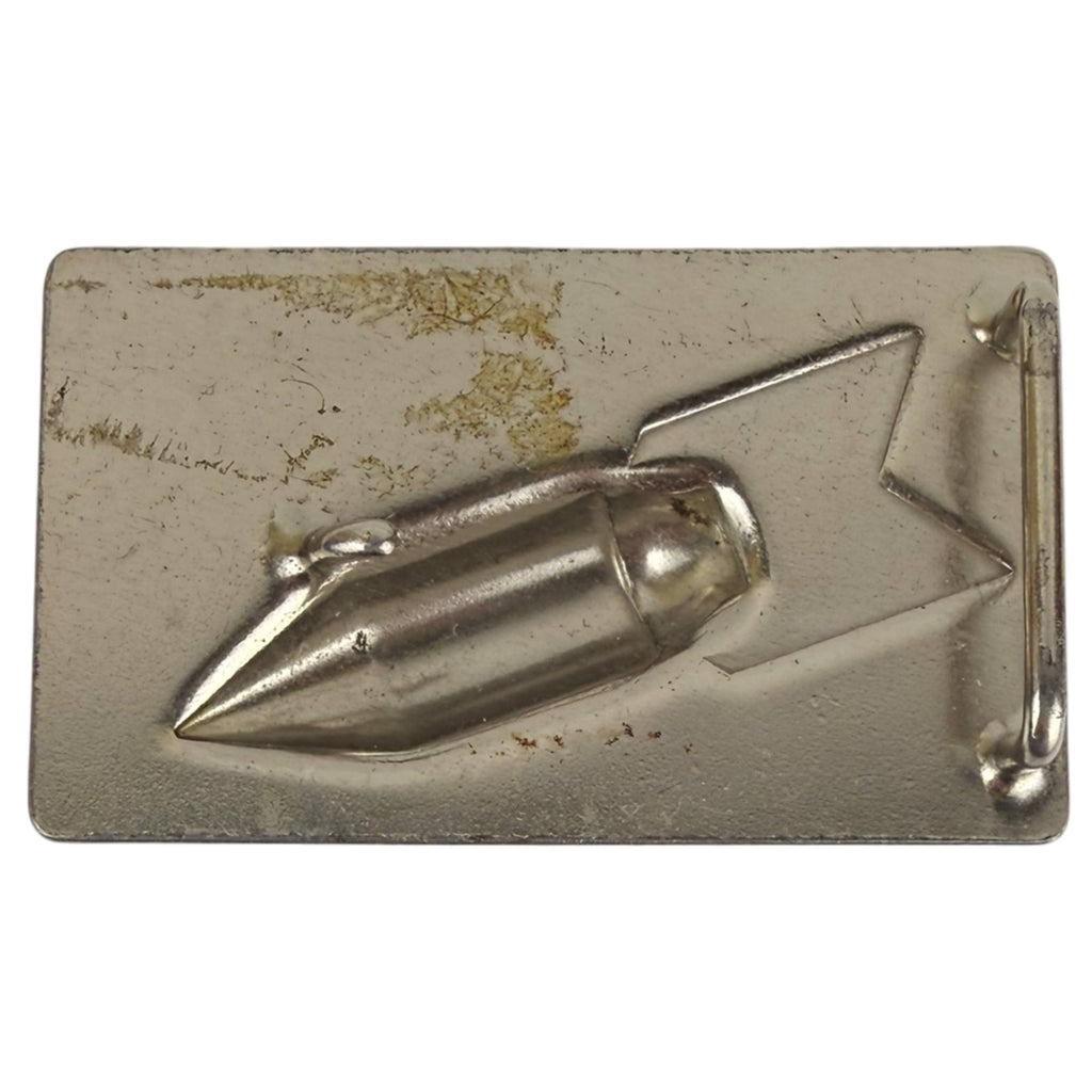 back of 1950s Rocket Belt Buckle 