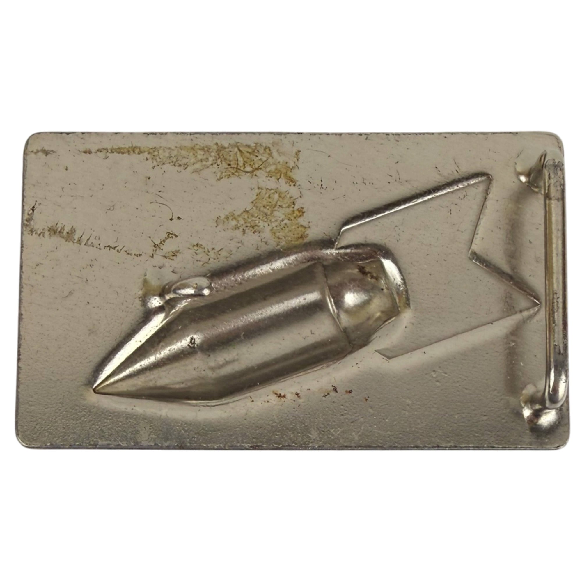 back of 1950s Rocket Belt Buckle 