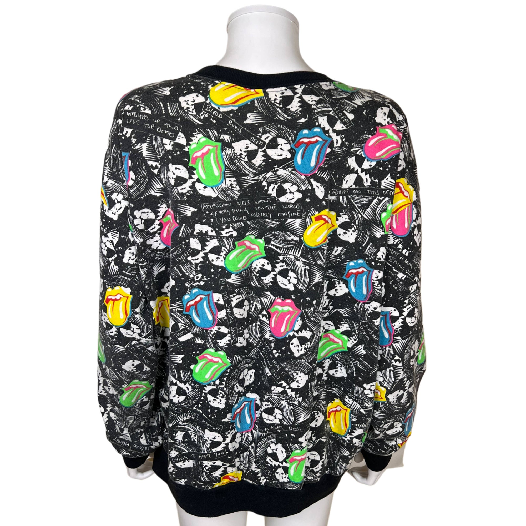 1989 Rolling Stones Tongues Sweatshirt Steel Wheels Tour L