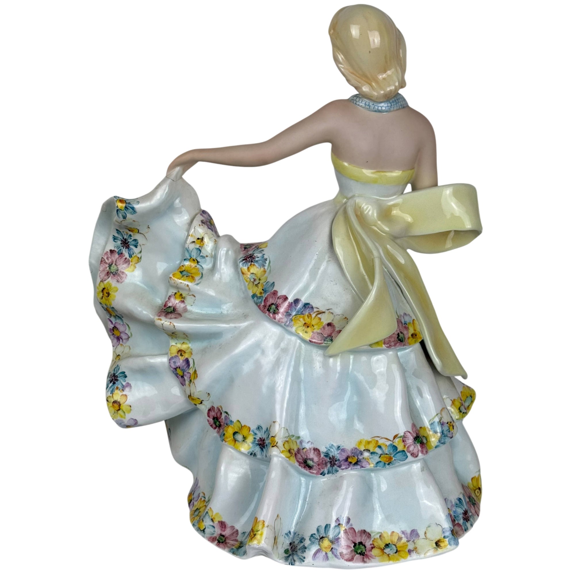 back view of italian ceramic figure by Ronzan