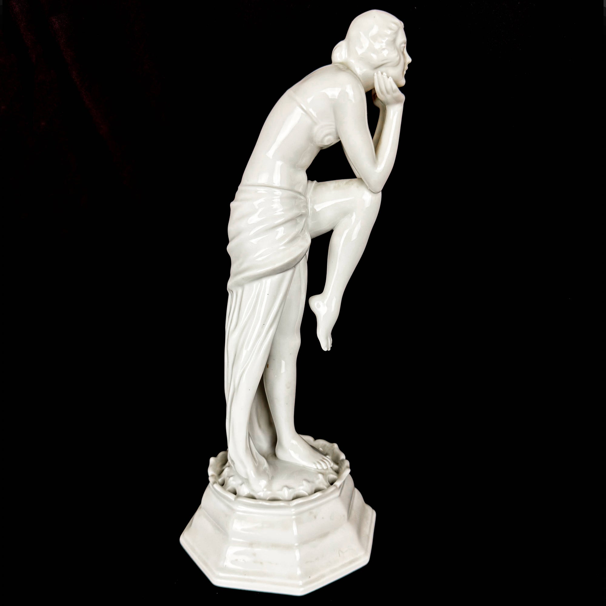 Art Deco Rosenthal Anita Porcelain Sculpture Flower Frog Dorothea Charol Model 201a