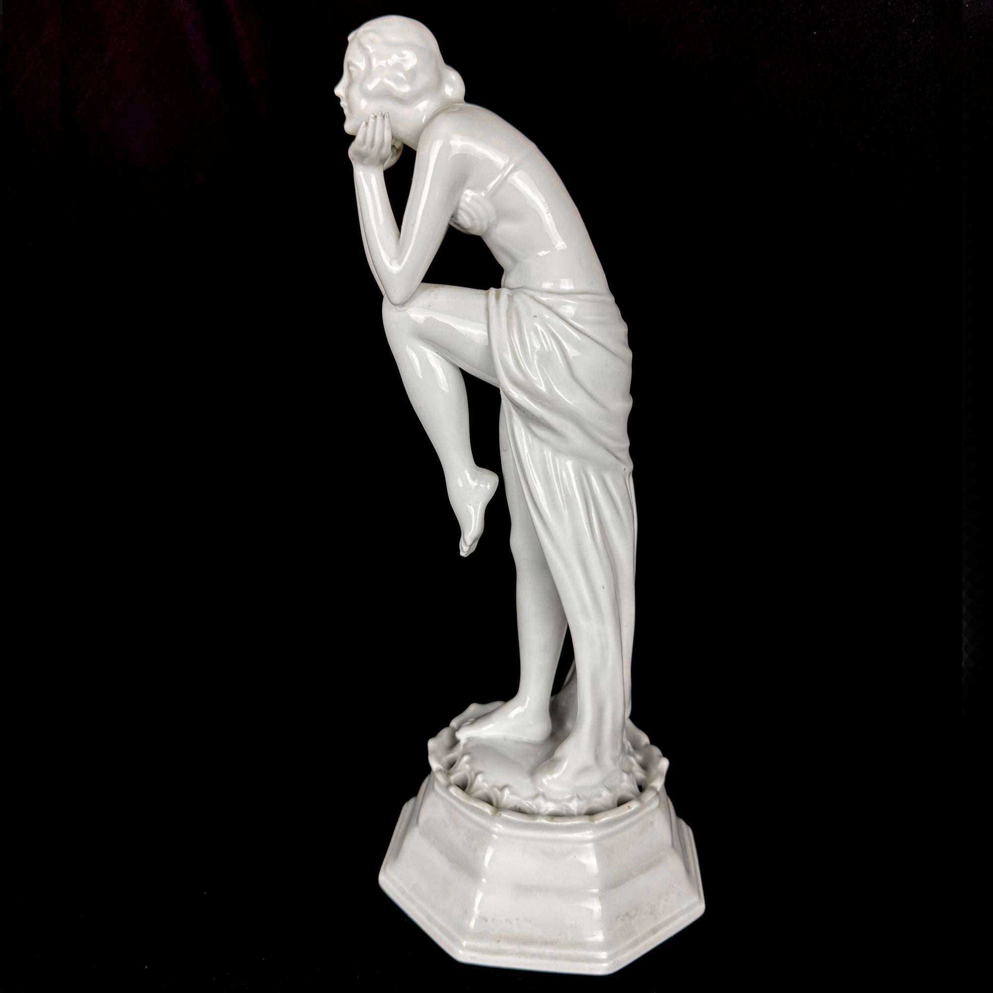 Art Deco Rosenthal Anita Porcelain Sculpture Flower Frog Dorothea Charol Model 201a