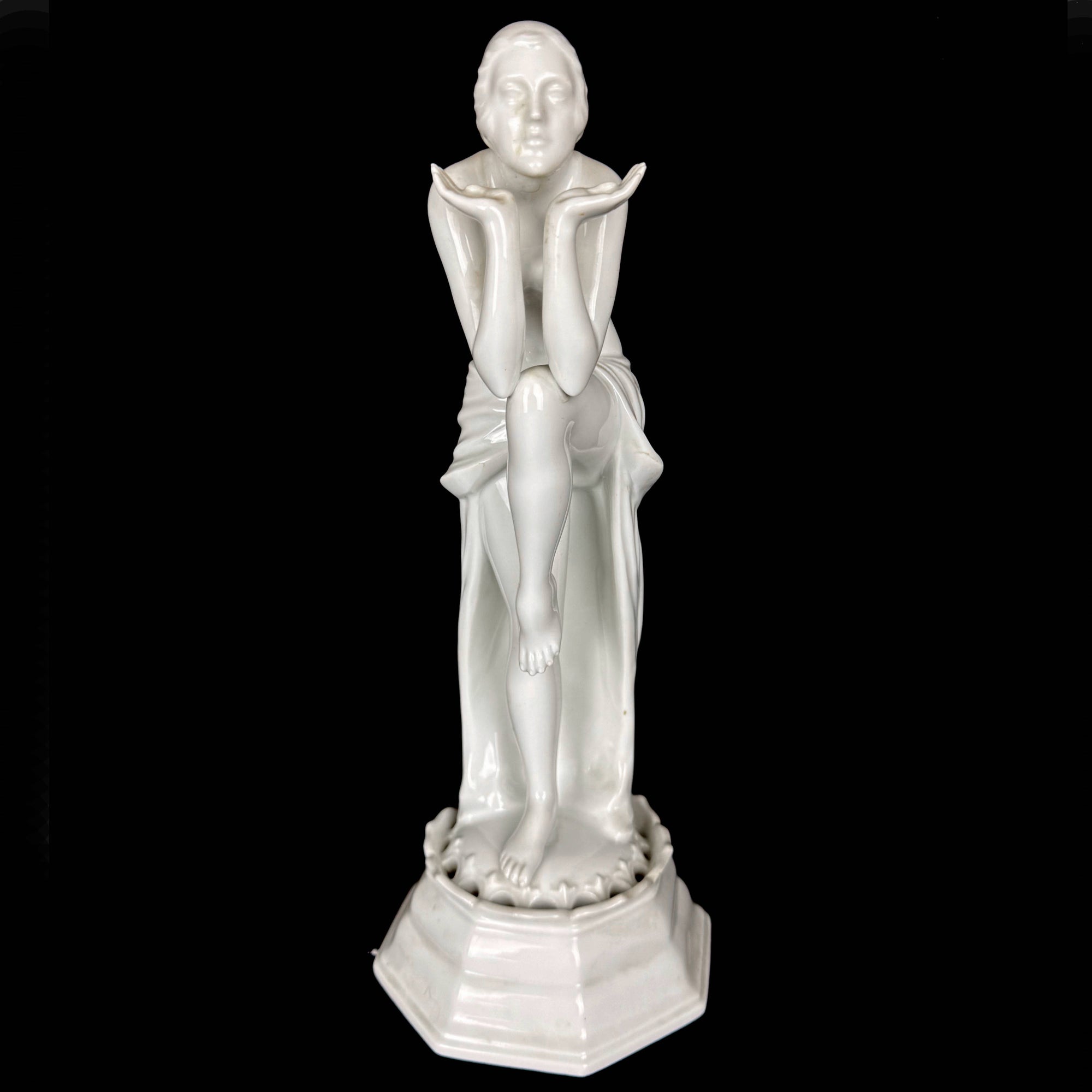 Art Deco Rosenthal Anita Porcelain Sculpture Flower Frog Dorothea Charol Model 201a