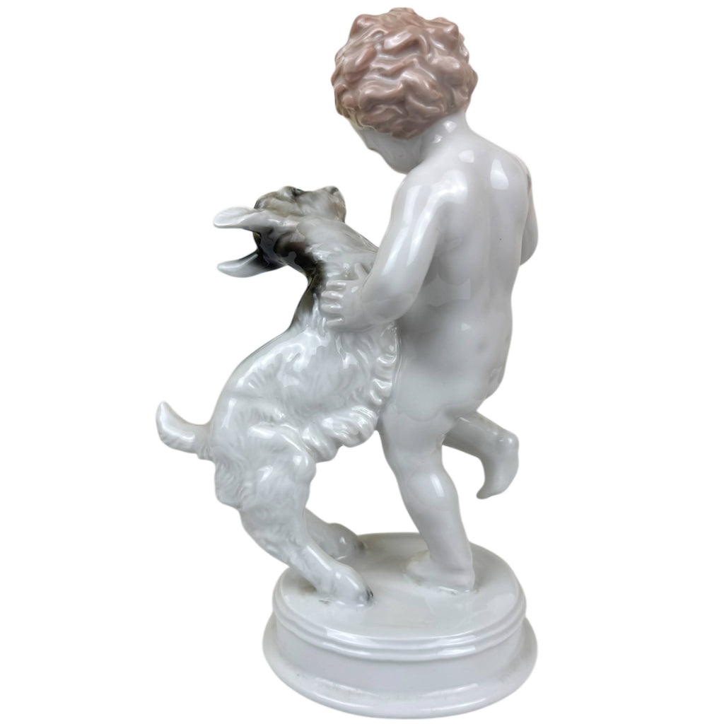 Vintage Rosenthal Porcelain Figurine Kunstabteilung Cherub w Goat M.H. Fritz