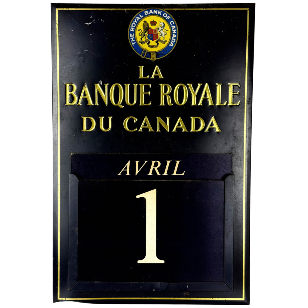 Vintage Royal Bank of Canada French perpetual advertising calendar