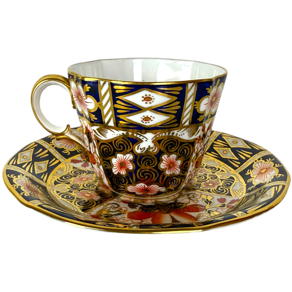 Antique 1928 Royal Crown Derby Traditional Imari Cup and Saucer Pattern 2451