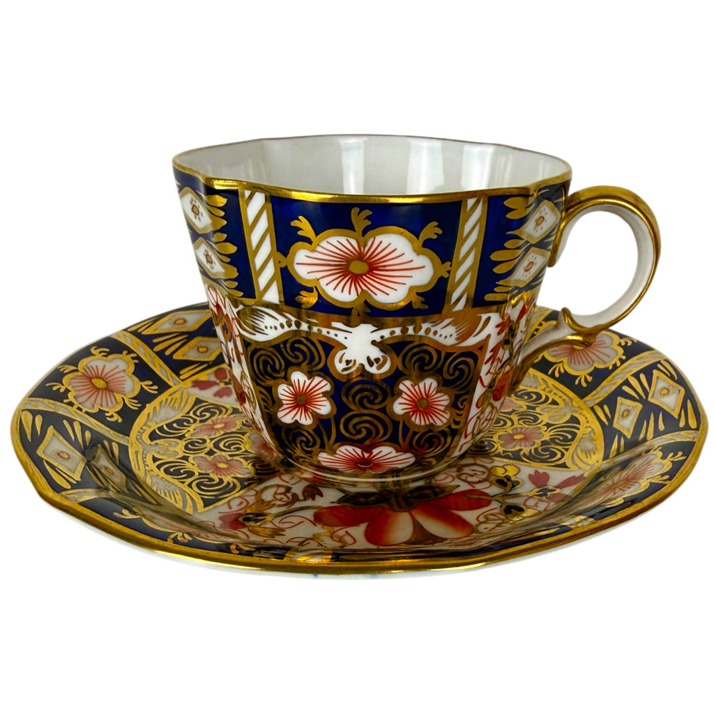 traditional imari pattern royal crown derby cup and saucer