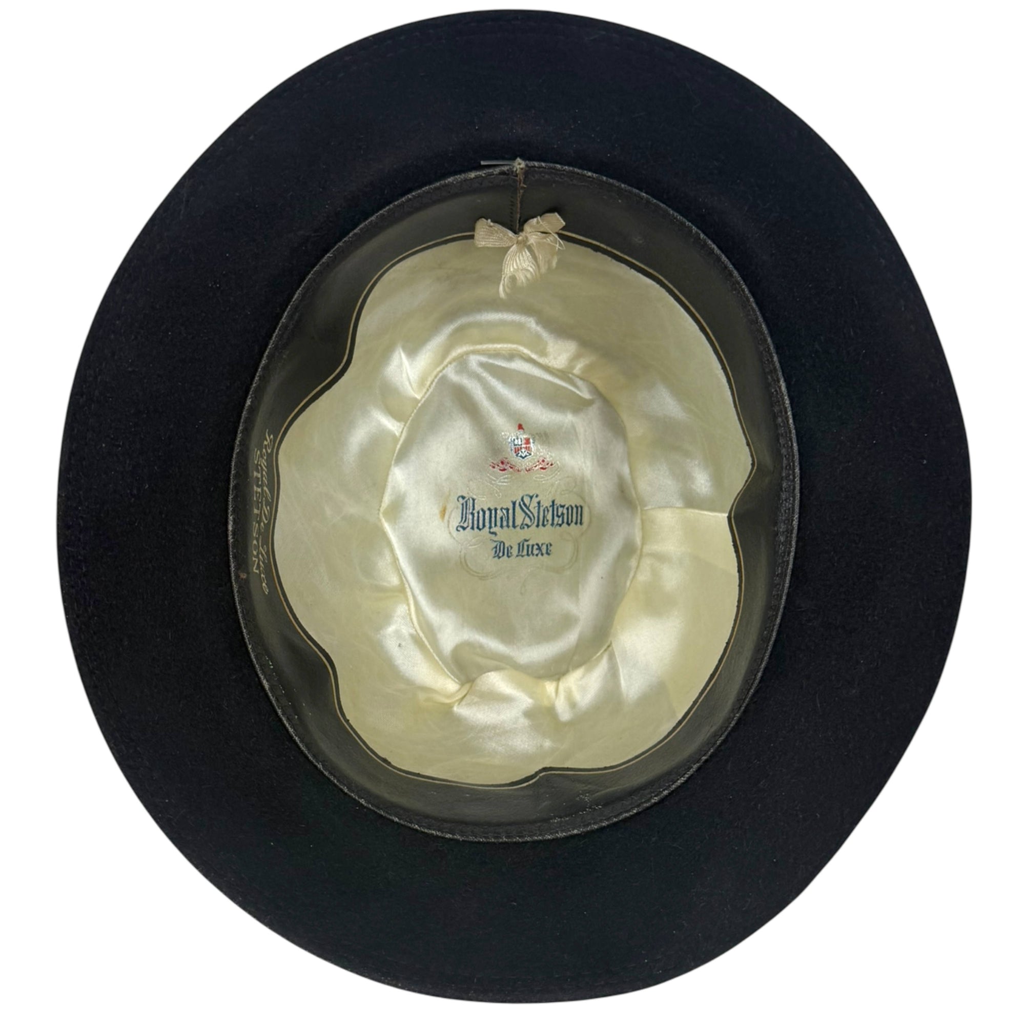 1950s Stetson Royal De Luxe Narrow Brim Fedora – Black Velour Felt – Size 7
