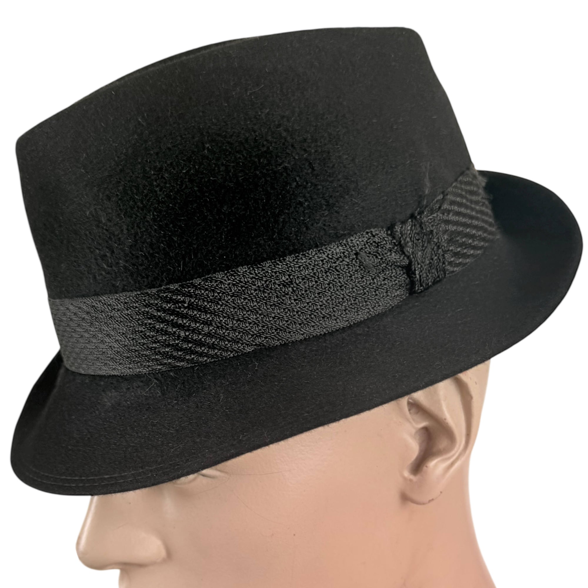 1950s Stetson Royal De Luxe Narrow Brim Fedora – Black Velour Felt – Size 7