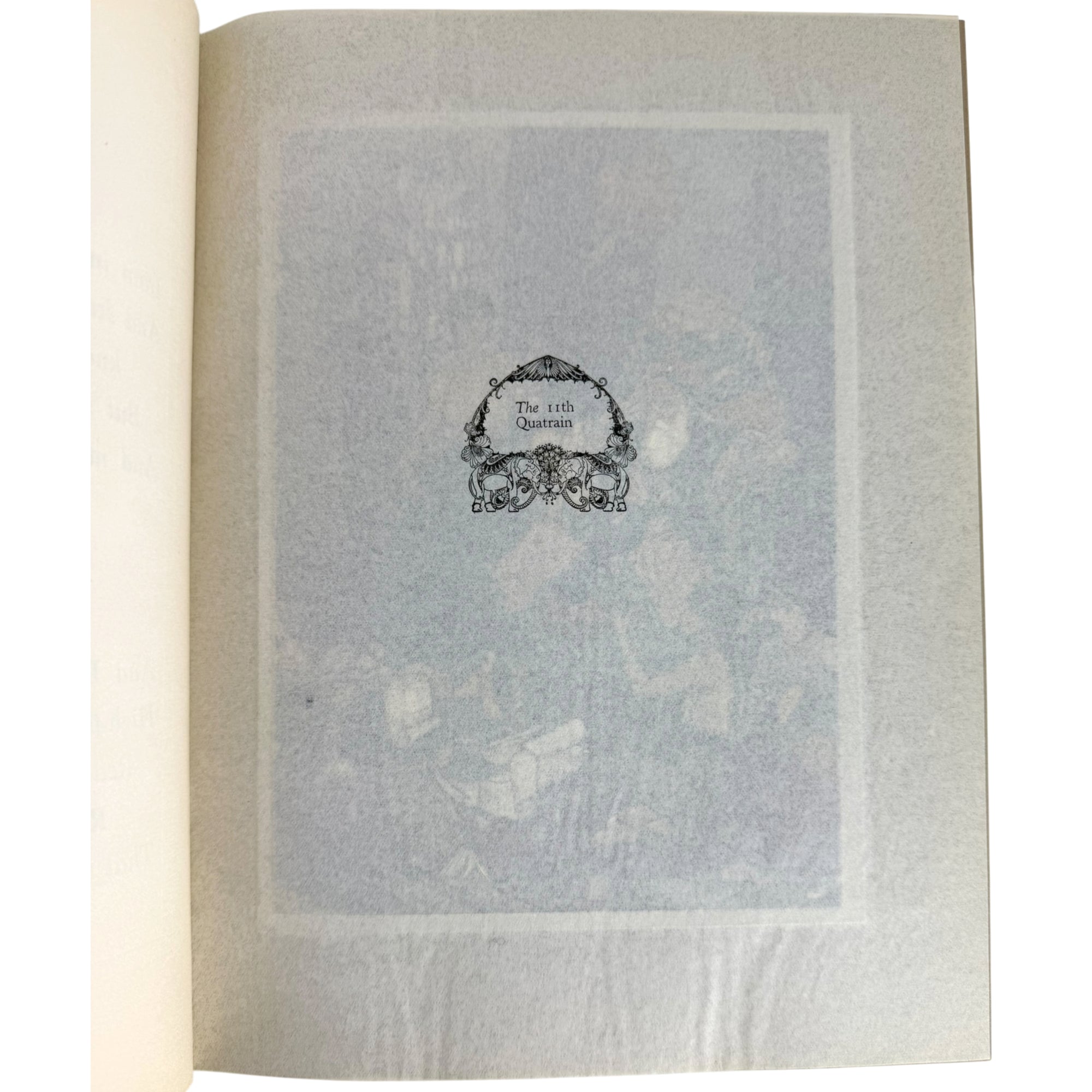 tissue guard in antique Rubaiyat of Omar Khayyam book