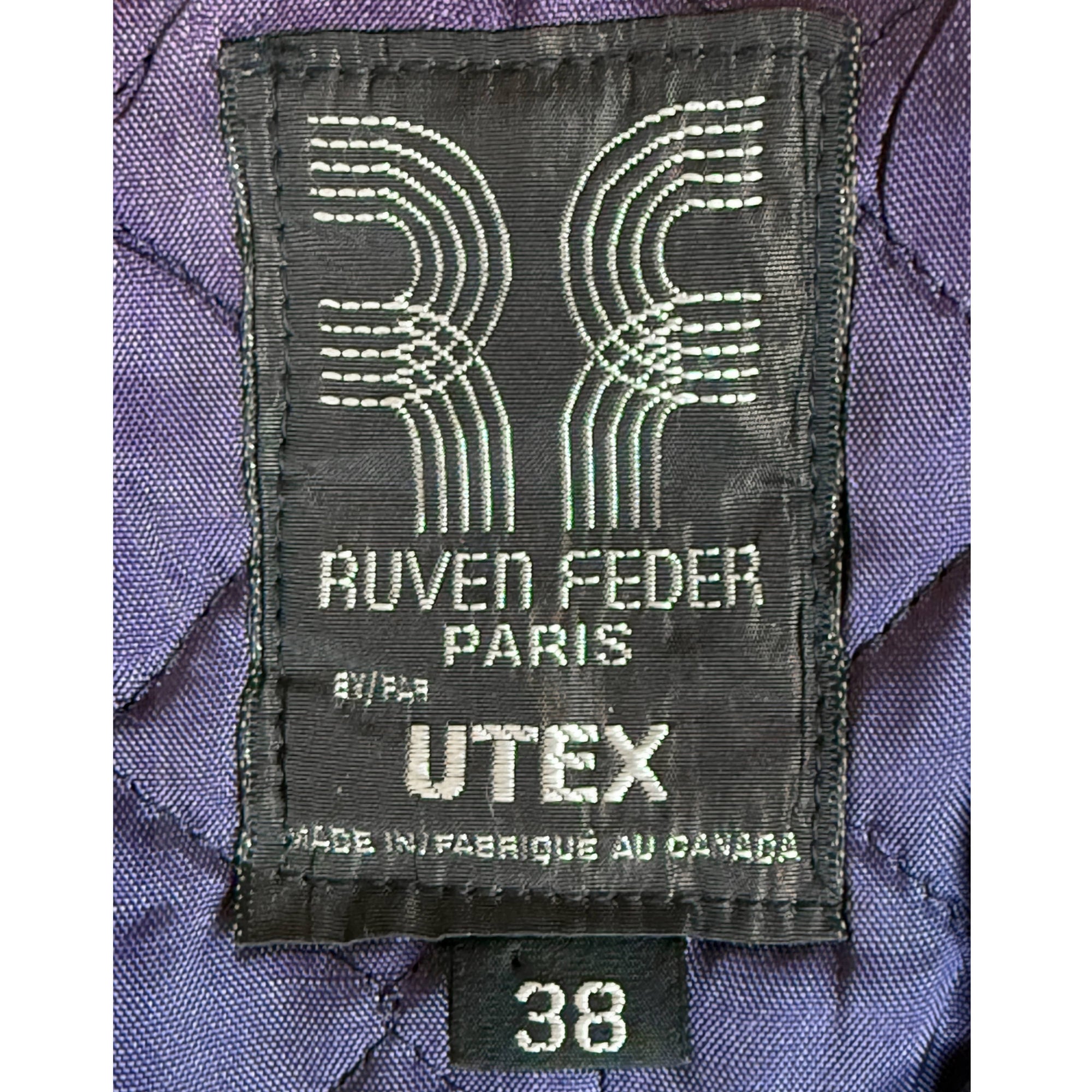 Vintage 1970s Men’s Tweed Overcoat Ruven Feder Paris Sz S M