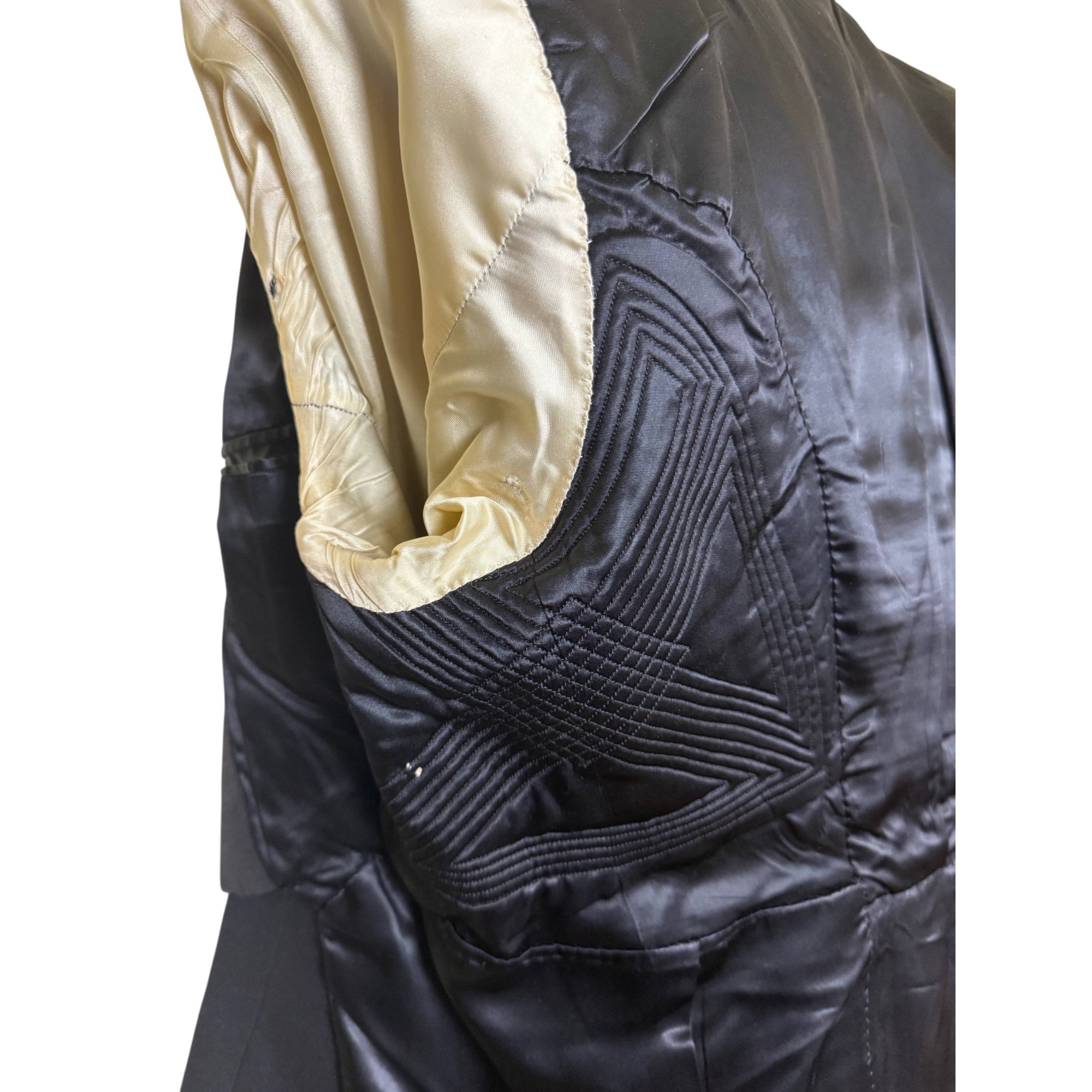 Interior quilting Ryder & Amies bespoke tailcoat underarm lining
