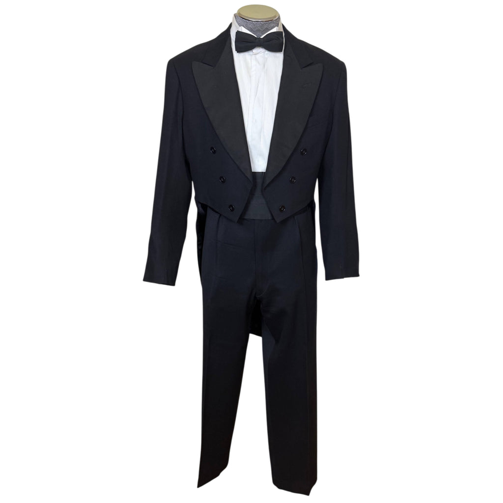 Vintage 1960 Ryder & Amies Cambridge bespoke white tie tailcoat front view