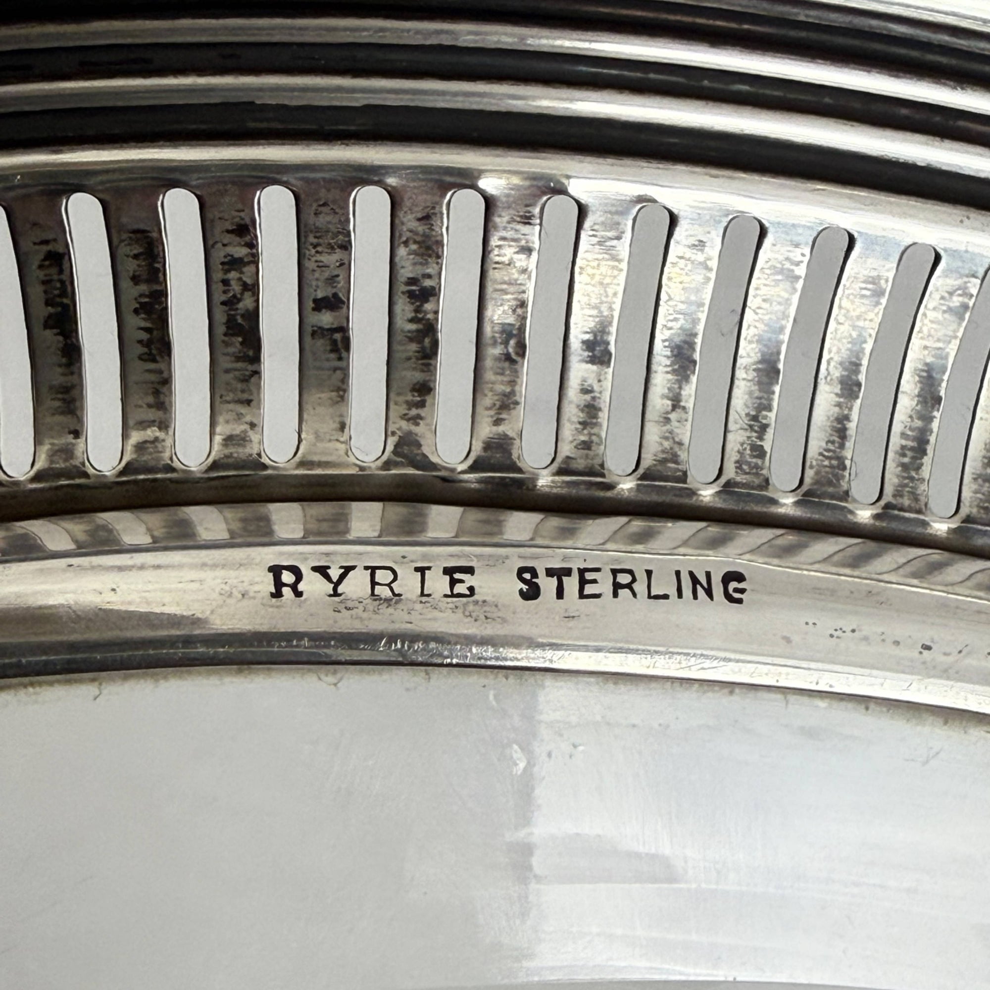 ABP Canadian Brilliant Cut Glass Plate w Ryrie Sterling Rim