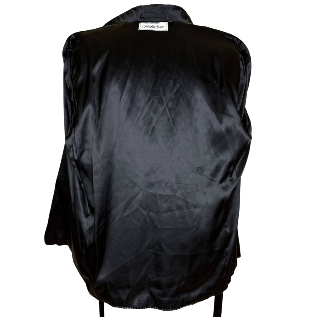 Vintage Saks Fifth Avenue smoking jacket with black acetate lining