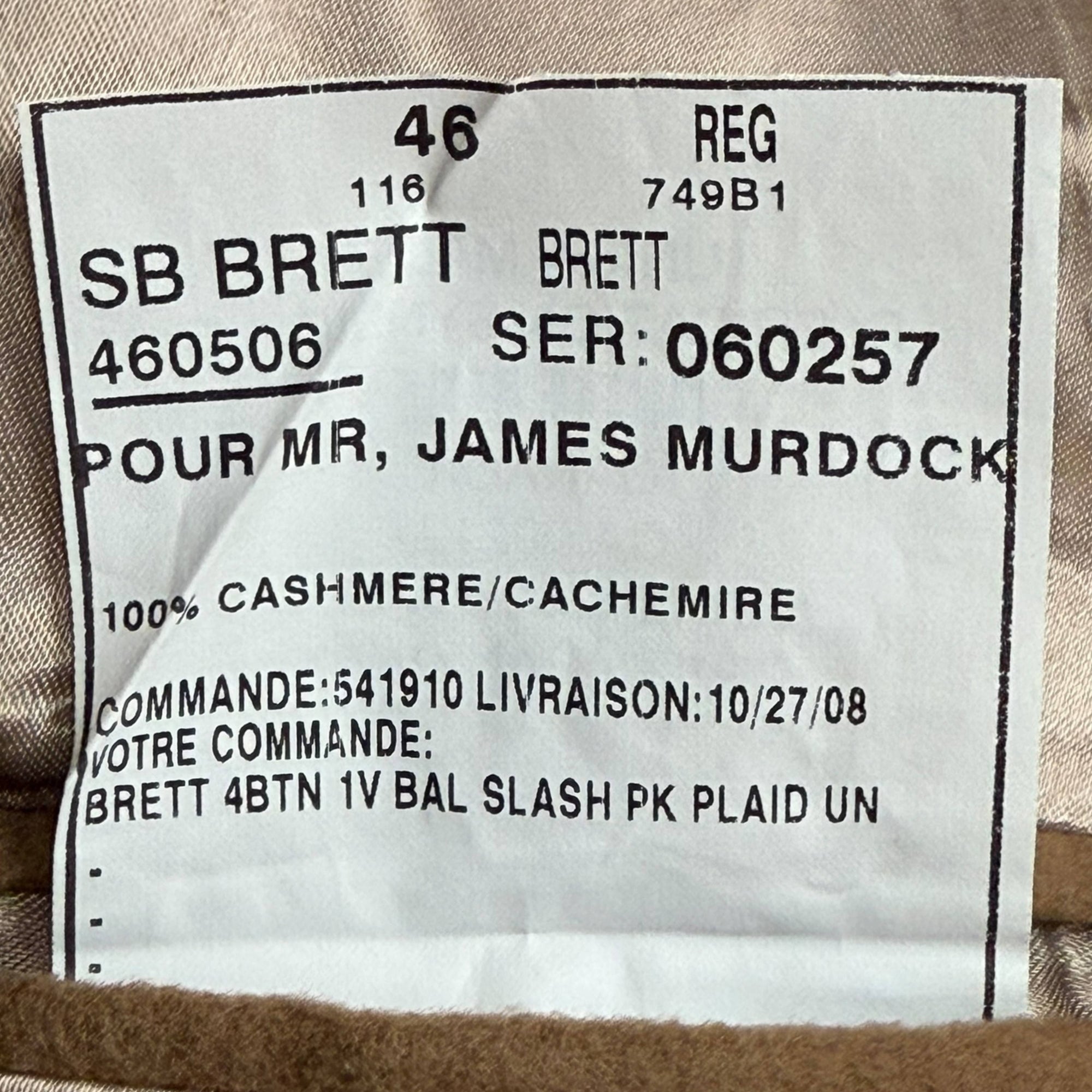 Samuelsohn 100% Cashmere Overcoat Made in Canada Men’s Sz 46