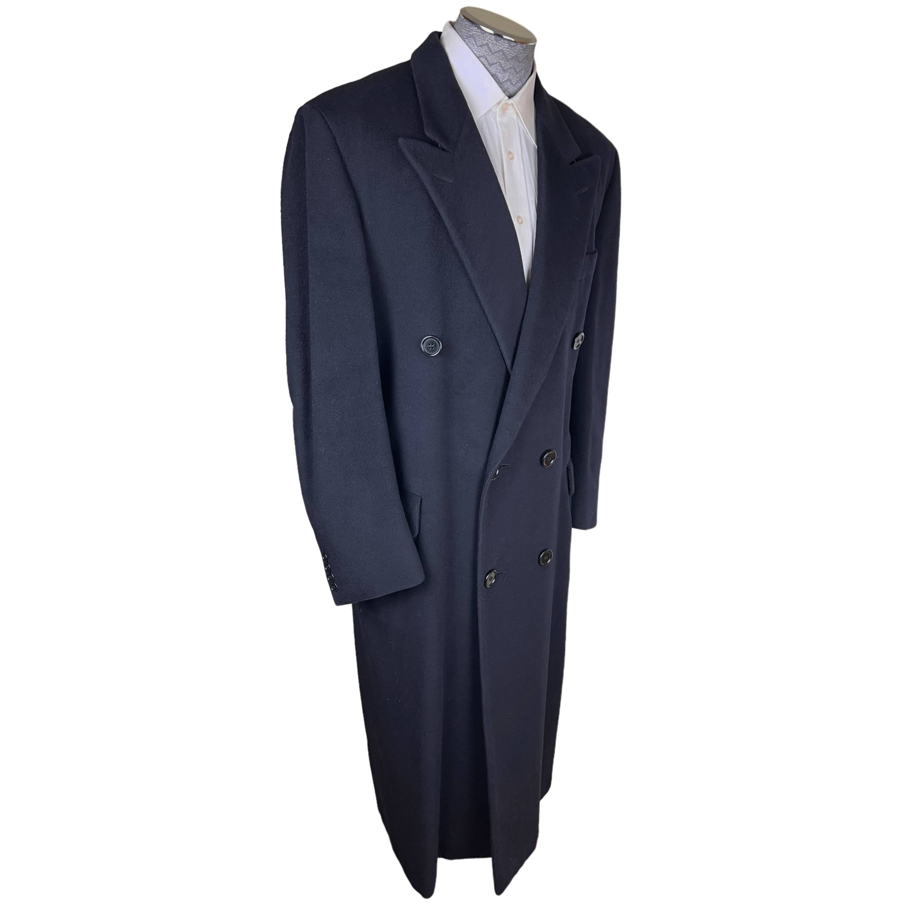 1980s Vintage Mens Overcoat Wool Coat by Samuelsohn Size 42