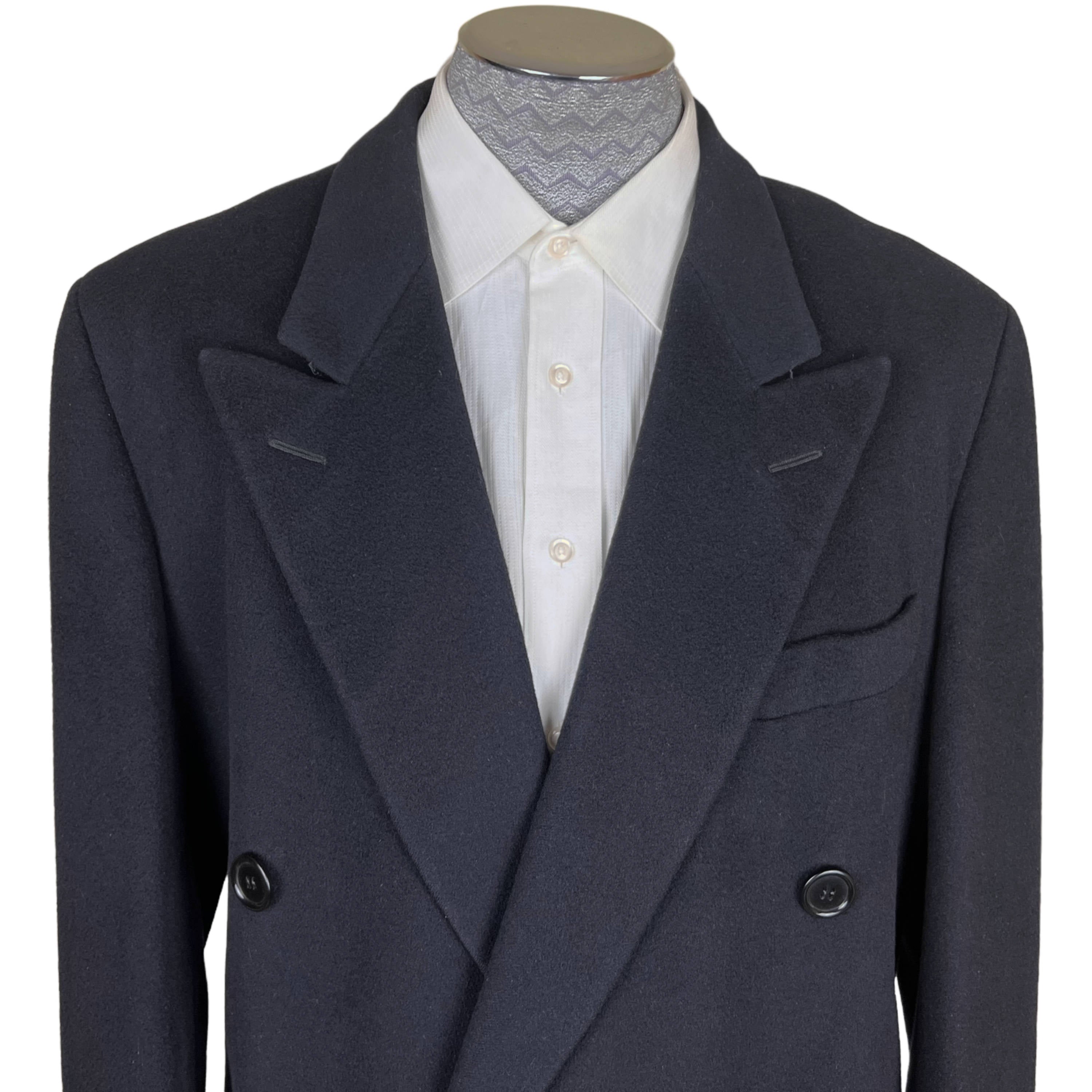 1980s Vintage Mens Overcoat Wool Coat by Samuelsohn Size 42