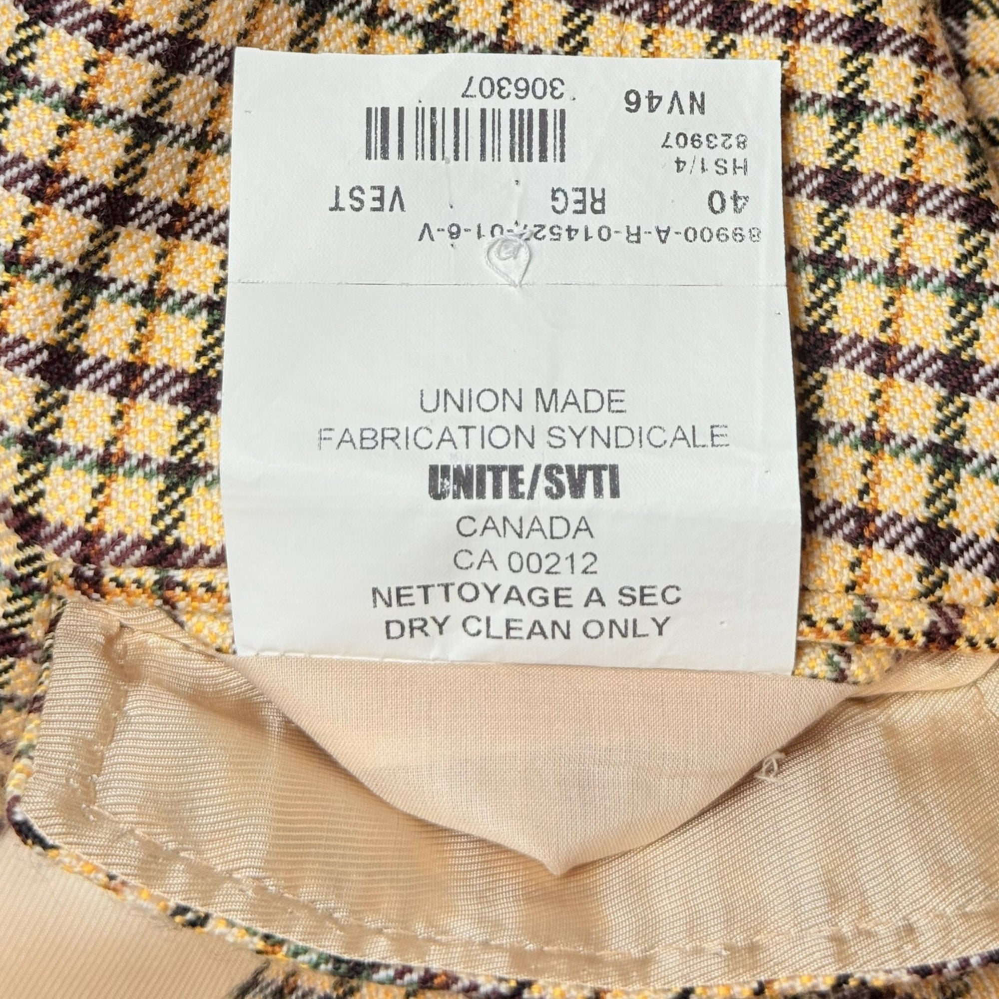 Vintage Men’s Vest Samuelsohn Wool & Cashmere Made in Canada Size 40