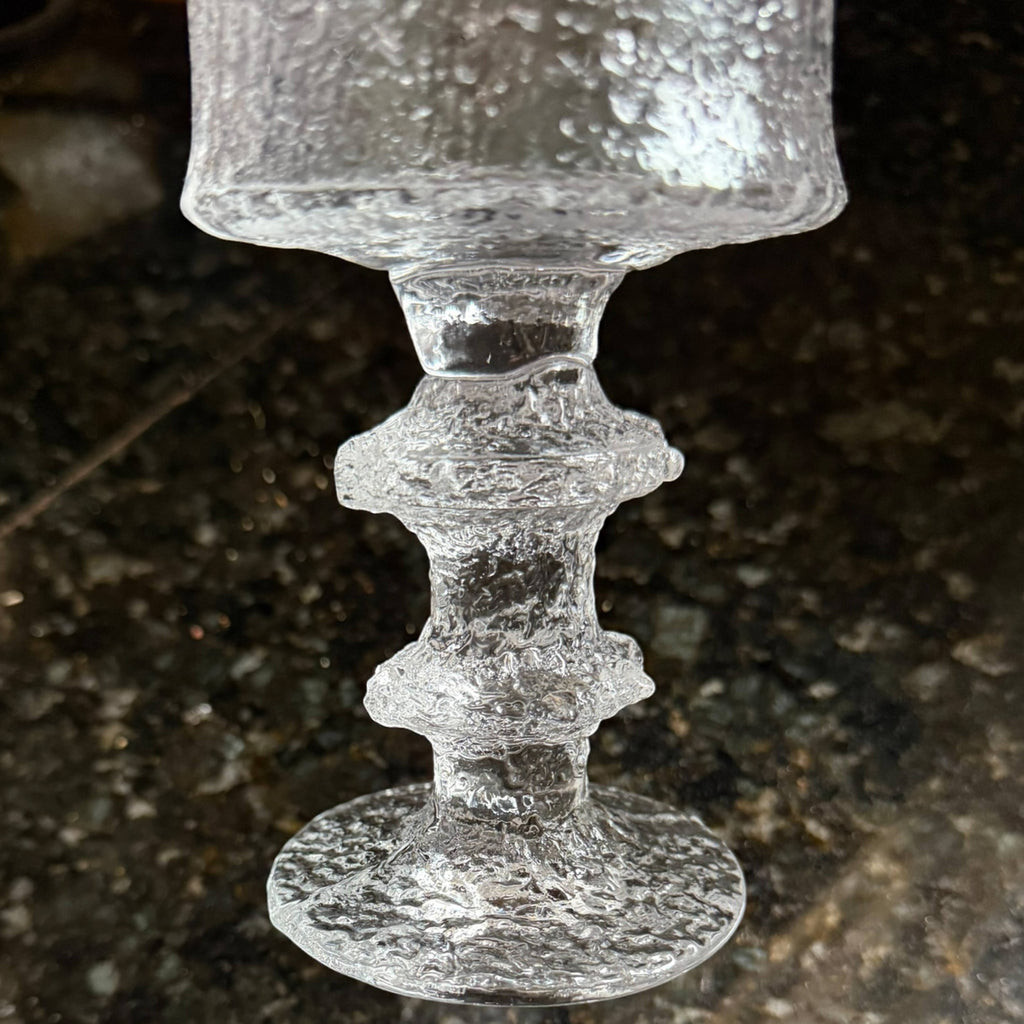 1960s Timo Sarpaneva Iittala Festivo Glass Goblet 12 oz Senator
