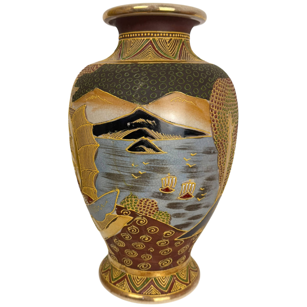 Vintage 1920s 30s Japanese Satsuma Vase 12” High