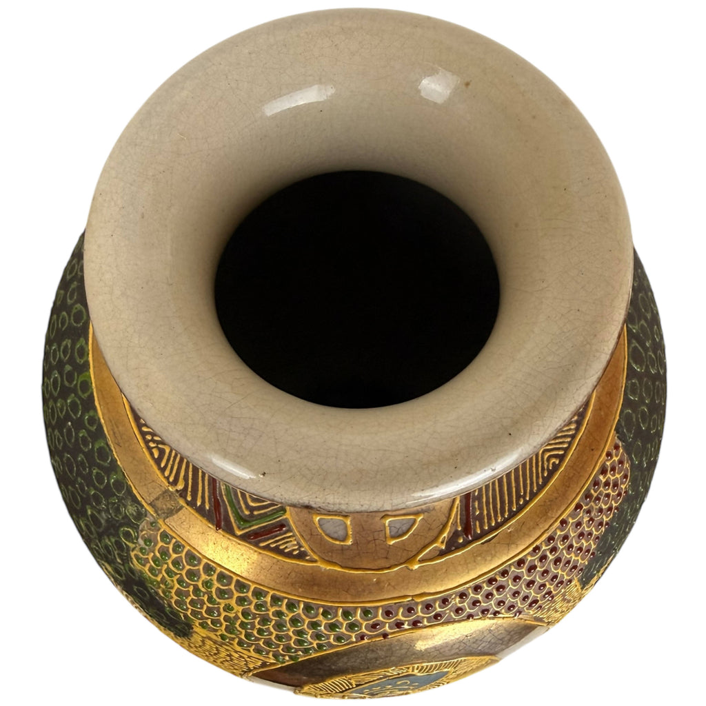 Vintage 1920s 30s Japanese Satsuma Vase 12” High