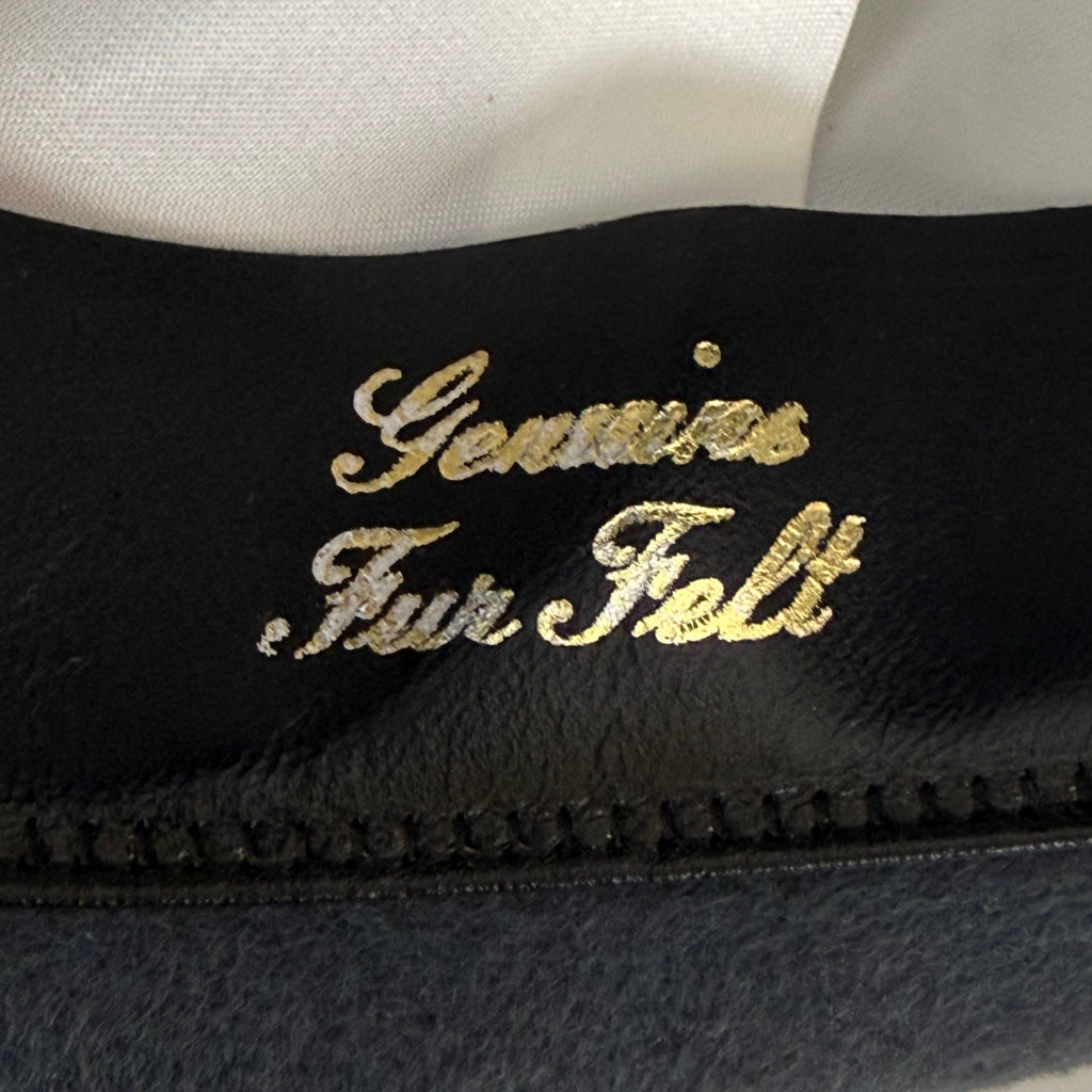 Genuine fur felt sweatband stamp detail inside vintage Canadian fedora