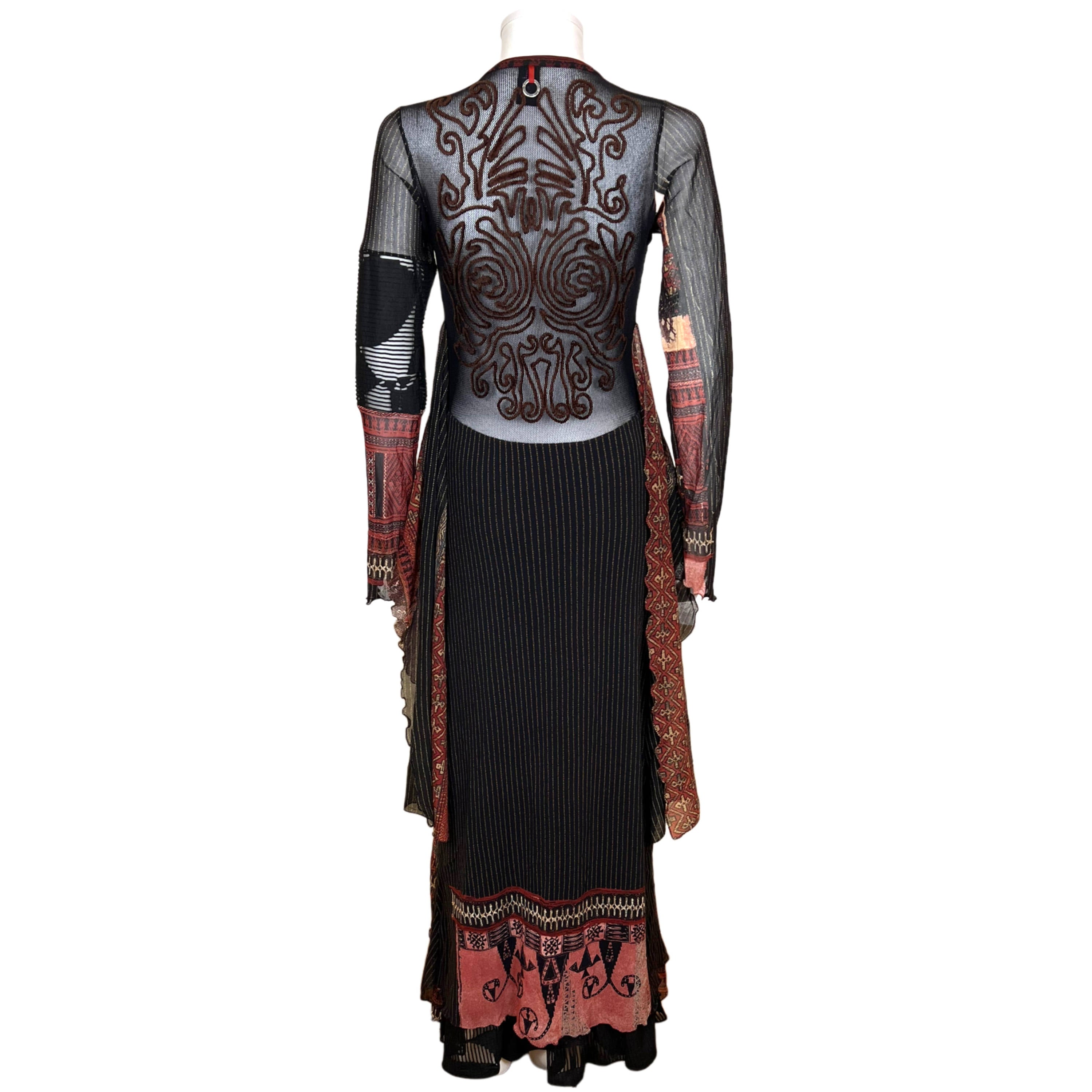 【TANINOSEI】SAVE THE QUEEN 1990s Vintage Save The Queen Dress Tribal Printed Mesh