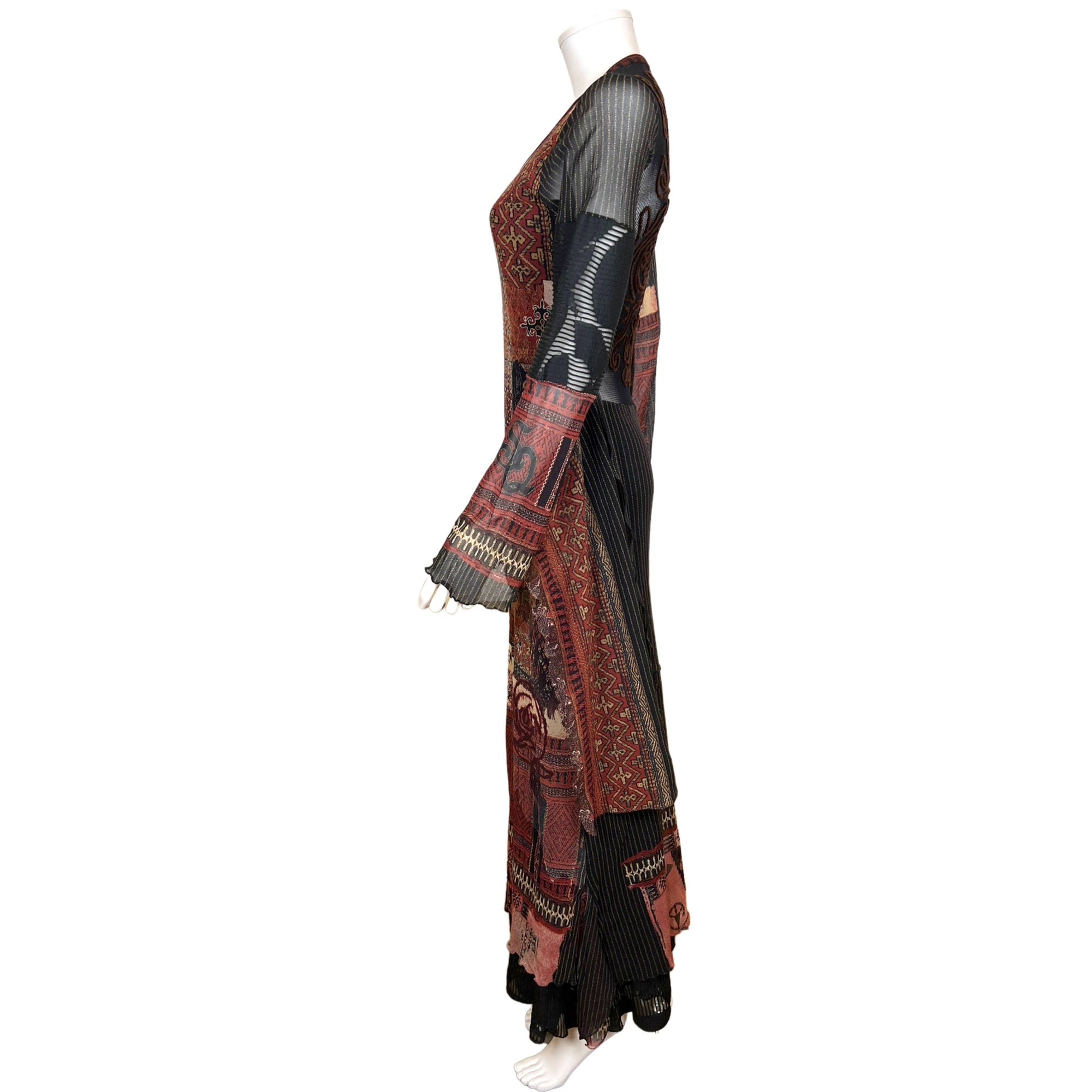 1990s Vintage Save The Queen Dress Tribal Printed Mesh