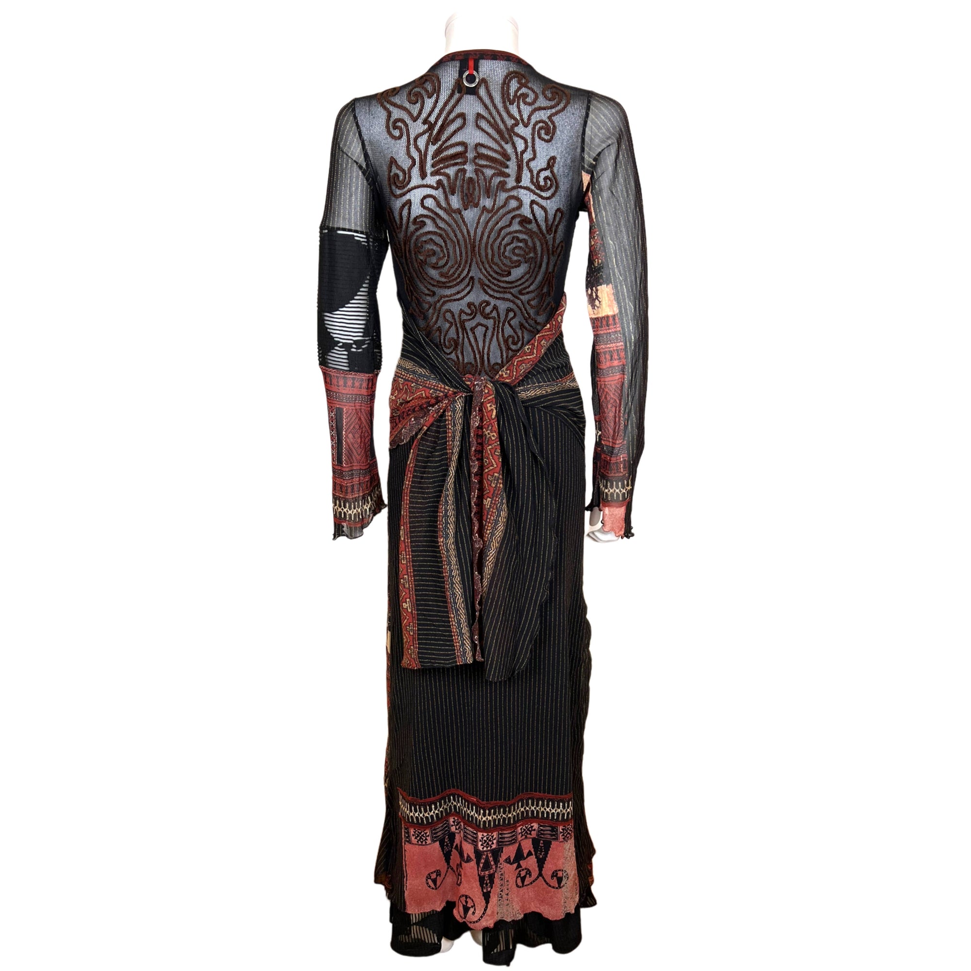 1990s Vintage Save The Queen Dress Tribal Printed Mesh