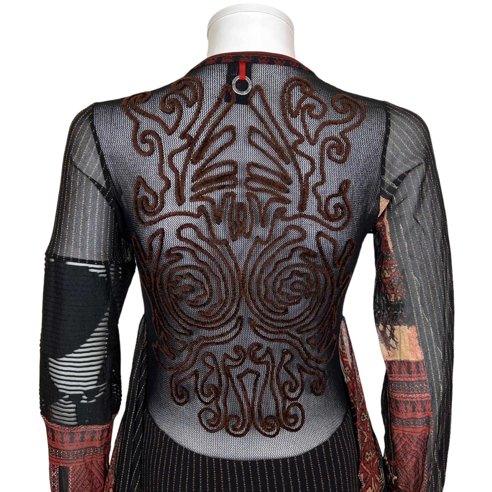 1990s Vintage Save The Queen Dress Tribal Printed Mesh