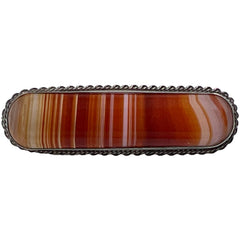 Antique Scottish Banded Agate Bar Pin 2 7/8”