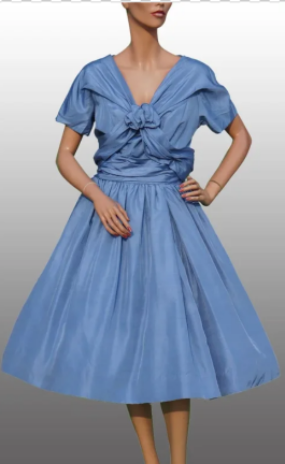 Vintage 1950s Cornflower Blue Silk Party Dress Vintage 1950s Cornflower Blue Silk Party Dress