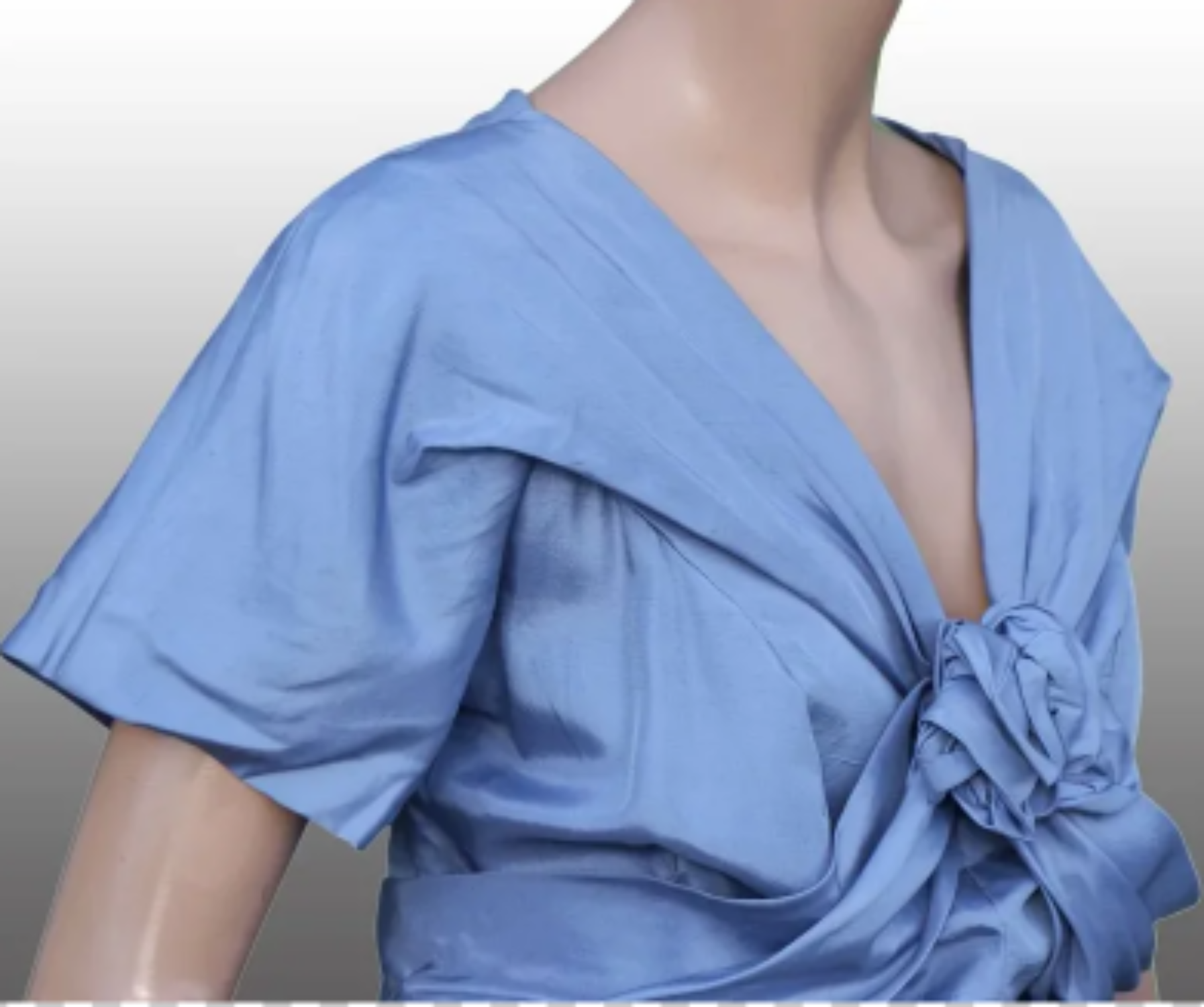 Vintage 1950s Cornflower Blue Silk Party Dress - Poppy's Vintage Clothing