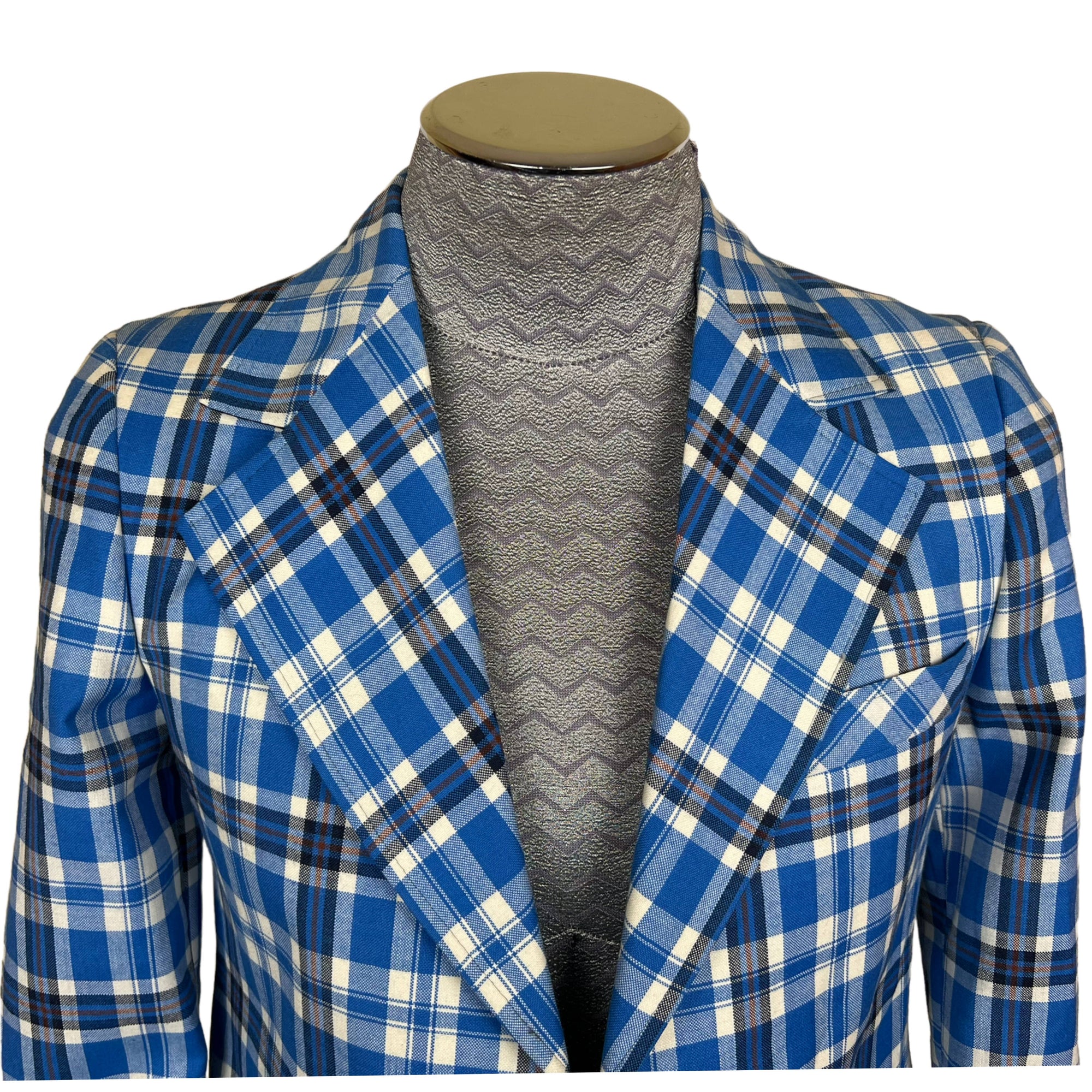 NWT Vintage 1970s Plaid Jacket Unused Sport Coat Size S