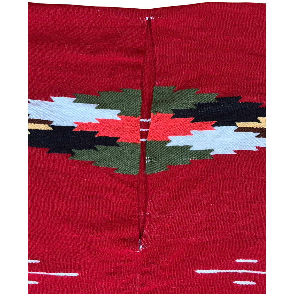Vintage 1960s Mexican Poncho Saltillo Serape Striped Cotton Blanket Unisex - Poppy's Vintage Clothing